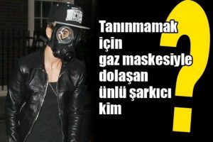 &Uuml;nl&uuml; şarkıcı tanınmamak i&ccedil;in gaz maskesi taktı!