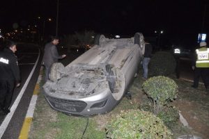 Takla atan ara&ccedil;tan burnu kanamadan &ccedil;ıktı
