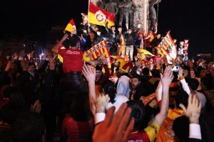 Taksim'de Galatasaray coşkusu