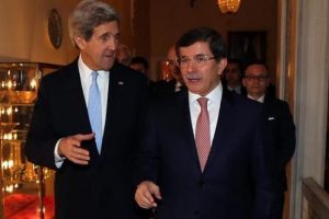 Kerry ve Davutoğlu bir kez daha g&ouml;r&uuml;şt&uuml;
