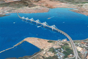 K&ouml;rfez k&ouml;pr&uuml;s&uuml;n&uuml;n deniz i&ccedil;indeki ayakları &ccedil;akılıyor