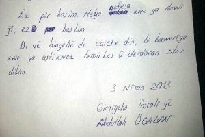 &Ouml;calan K&uuml;rt&ccedil;e yazdı, heyet T&uuml;rk&ccedil;e okudu