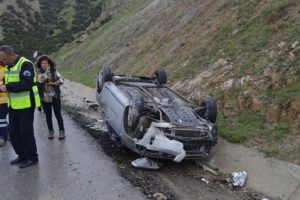 Kadın s&uuml;r&uuml;c&uuml; ve annesi kazada yaralandı