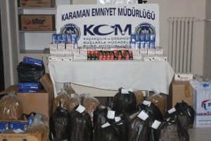 Karaman'da t&uuml;t&uuml;n &uuml;r&uuml;nleri operasyonu