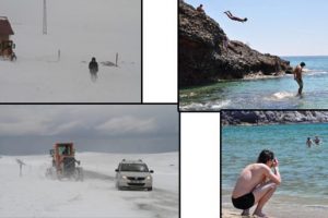 Doğu'da kar, Alanya'da deniz keyfi