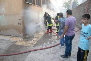 Okulda yangın paniği