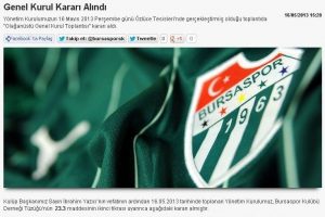 Bursaspor'da Olağan&uuml;st&uuml; Genel Kurul tarihi belli oldu