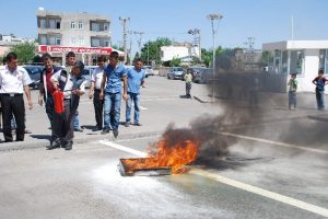Hastanede yangın tatbikatı
