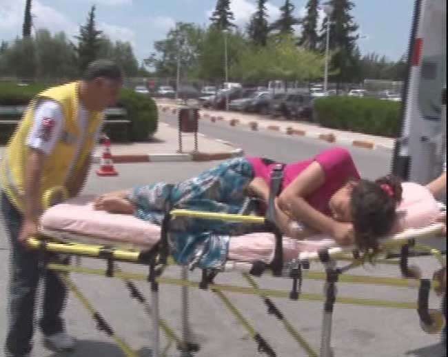 Hamile eşini hastanelik etti
