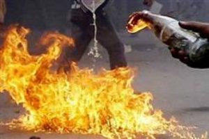 Lice protestosunda bina ateşe verildi