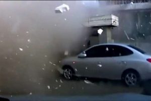 Doğalgaz patlaması b&ouml;yle g&ouml;r&uuml;nt&uuml;lendi