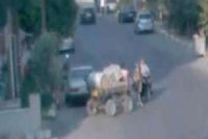 At, motosiklet s&uuml;r&uuml;c&uuml;s&uuml;ne kafa attı