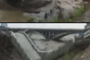 Sel suları k&ouml;pr&uuml;y&uuml; yuttu: 12 &ouml;l&uuml;