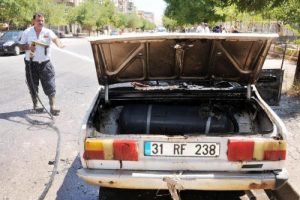 LPG'li otomobilde yangın