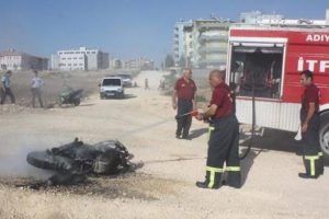 Babası benzin parası vermedi, motosikleti yaktı