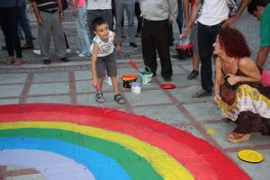 Edirne'de boya protestosu