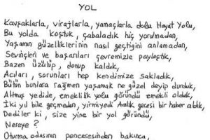 İlker Başbuğ'dan "yol" şiiri