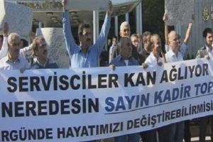 Servis&ccedil;ilerin plaka eylemi