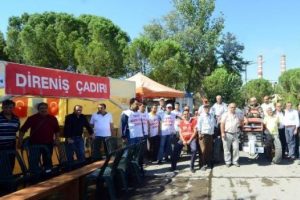 K&ouml;yl&uuml;lerden eylemci iş&ccedil;ilere destek