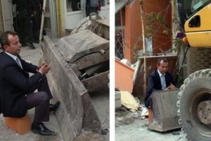 CHP'li Tanju &Ouml;zcan yıkıma engel olmak istedi