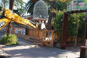 Bursa'da Tekel Parkı i&ccedil;indeki &ccedil;ay bah&ccedil;eleri yıkılıyor