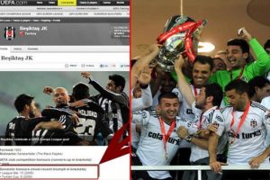 UEFA Beşiktaş'ın kupasını sildi
