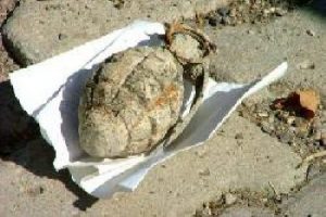 Oyun oynarken el bombası buldular