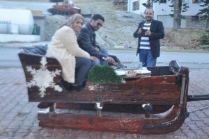 Kızakta mangal keyfi
