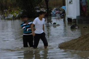 Dere taştı evler sular altında kaldı