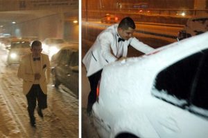 Gelin ve damada kar şoku!
