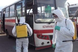 Halk otob&uuml;sleri dezenfekte edildi
