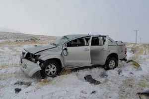 Meteoroloji &ccedil;alışanı kazada yaralandı
