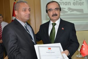 Sevgiye Uzanan Eller'e teşekk&uuml;r belgesi