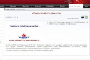 A&ccedil;ık &Ouml;ğretim sınav sonu&ccedil;ları neden a&ccedil;ıklanmıyor?
