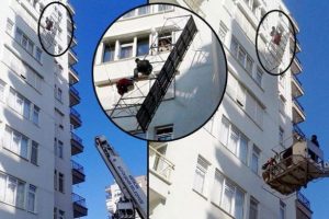 Asma iskelede korku dolu anlar