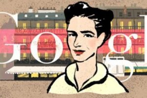 Google Simone de Beauvoir'ın 106.ncı doğum g&uuml;n&uuml;n&uuml; kutladı
