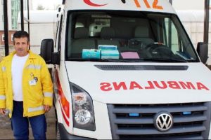 Ambulans radara girdi, ceza yedi!