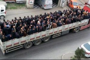 TIR'la eyleme gittiler