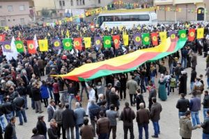 Suriye'deki k&uuml;rtlere destek mitingi