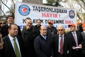 Yol iş mitinginde CHP gerginliği