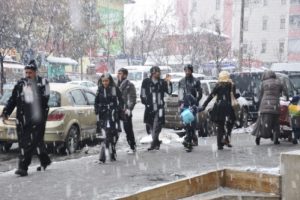 Muş'a lapa lapa kar yağdı