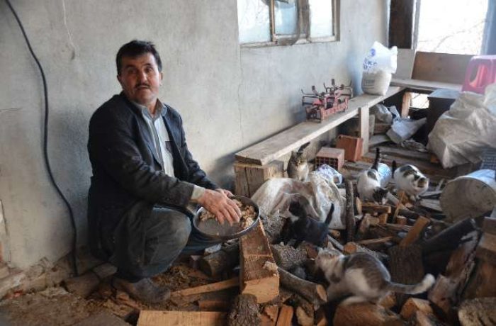 Koca mahallede hayvanlarıyla bir başına