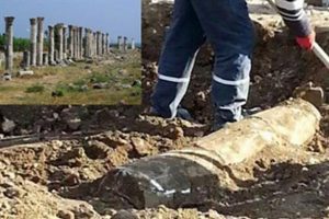 Yol &ccedil;alışmasında tarihi eser &ccedil;ıktı!