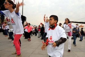 Kadına y&ouml;nelik şiddeti protesto etmek i&ccedil;in