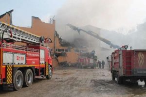 Fındık fabrikasında yangın