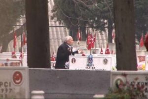 Şehitlikle silahlı intihar girişimi