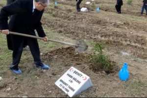Şehitler adına fidan diktiler
