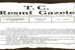 O proje ile ilgili karar resmi gazetede