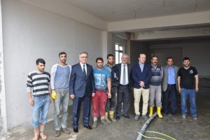 Okul ve spor salonu inşaatında sona gelindi