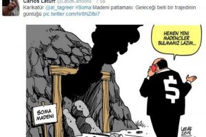 Brezilyalı karikat&uuml;rist Soma faciasını &ccedil;izdi
